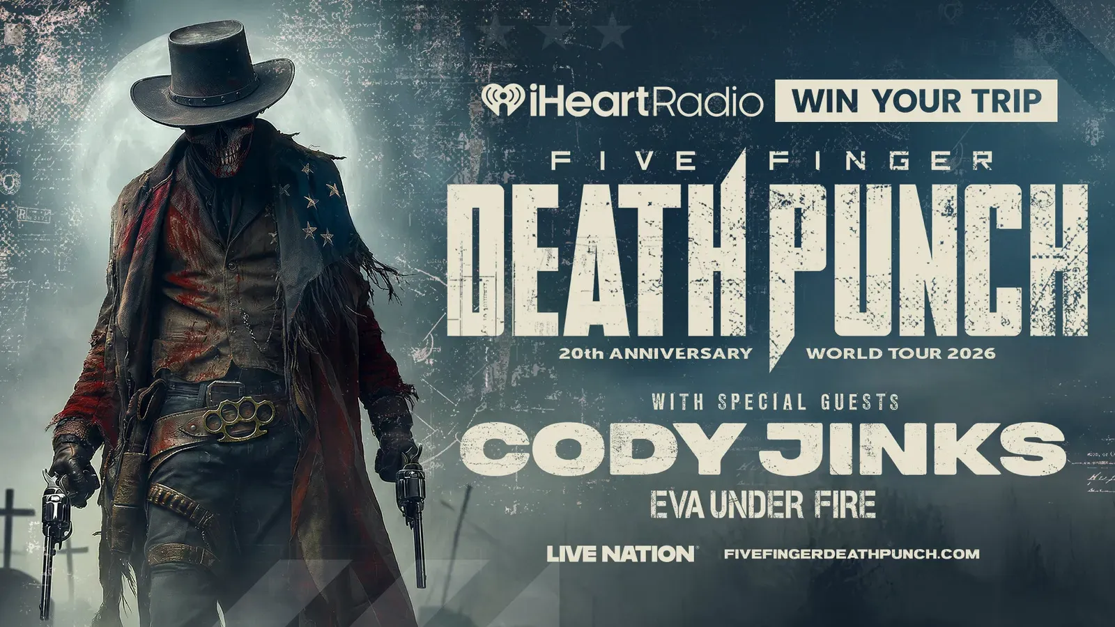 Trip to see Five Finger Death Punch on their 20th Anniversary World Tour! Sweepstakes