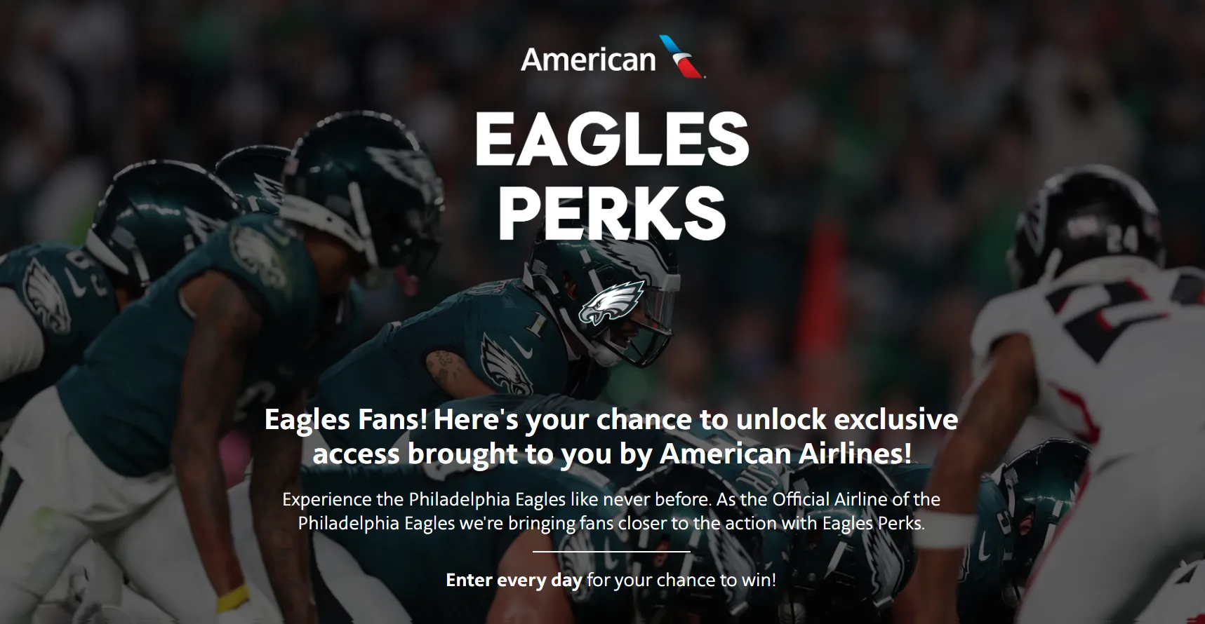 EAGLES PERKS: FIRST CLASS FLIGHTS TO AN AWAY GAME OF CHOICE SWEEPSTAKES