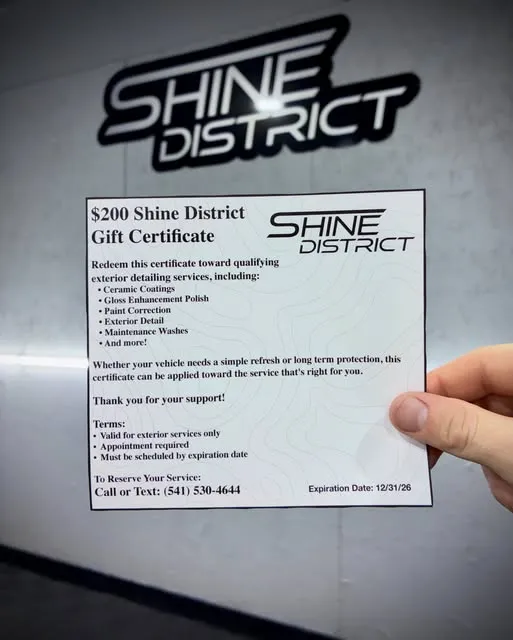 $200 SHINE DISTRICT GIFT CERTIFICATE GIVEAWAY
