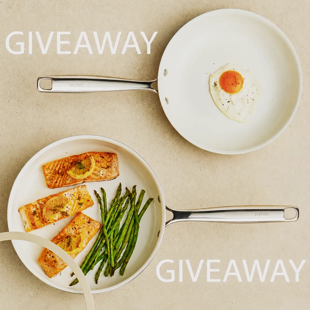 10-in Fry Pan • 10.8-in Deep Fry Pan With Glass Lid • 7.7-in Saucepan With Glass Lid • 10-in Stock Pot With Glass Lid Giveaway