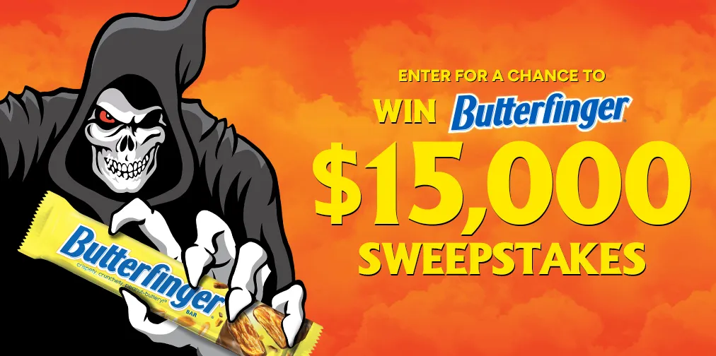$15,000 Spirit Halloween x Butterfinger Sweepstakes