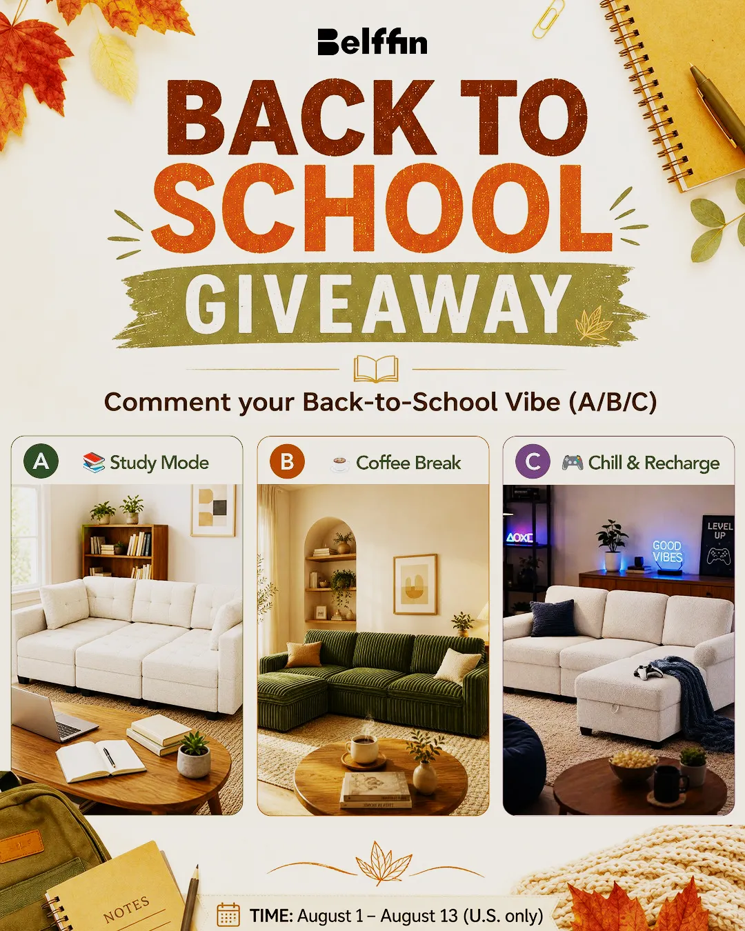 BACK TO SCHOOL GIVEAWAY！