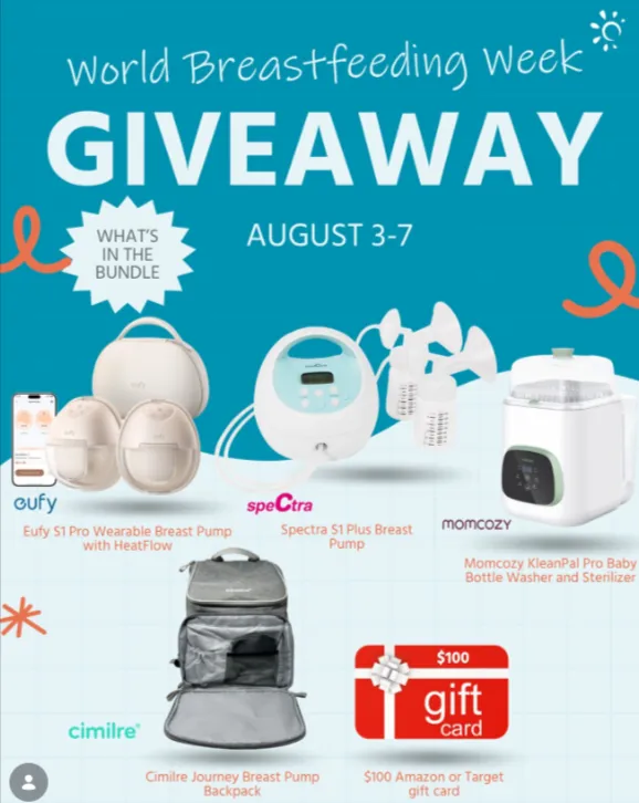 Eufy S1 Pro Wearable Breast Pump With Heatflow - Spectra S1 Plus Breast Pump - Momcozy Kleanpal Pro Baby Bottle Washer And Sterilizer - Cimilre Journey Breast Pump Backpack⁠ - $100 Amazon Or Target Gift Card Giveaway