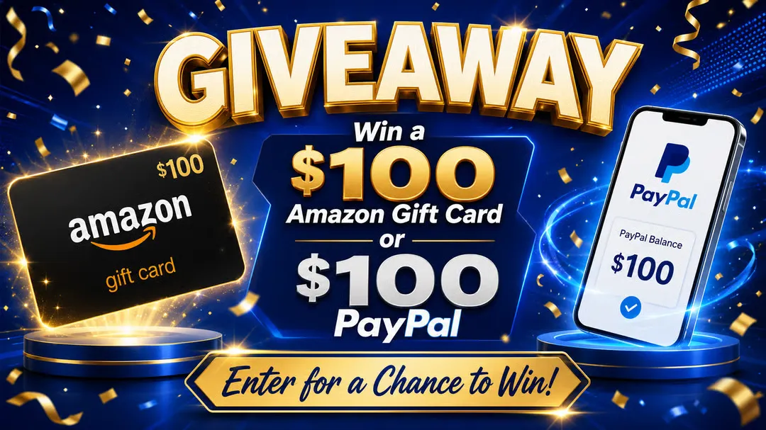 $100 Paypal Or Amazon Gift Card Giveaway
