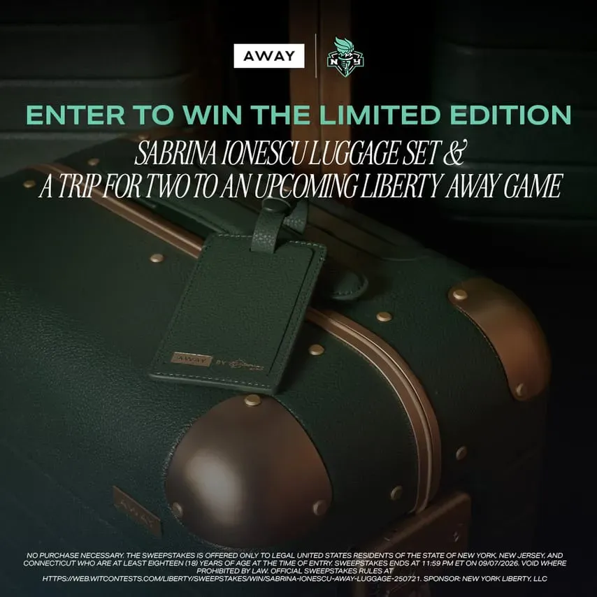 Sabrina Ionescu Away Luggage Set Giveaway