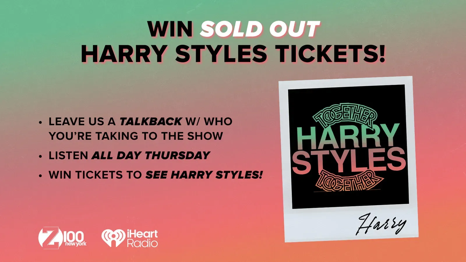 Z100’s Harry Styles Sweepstakes