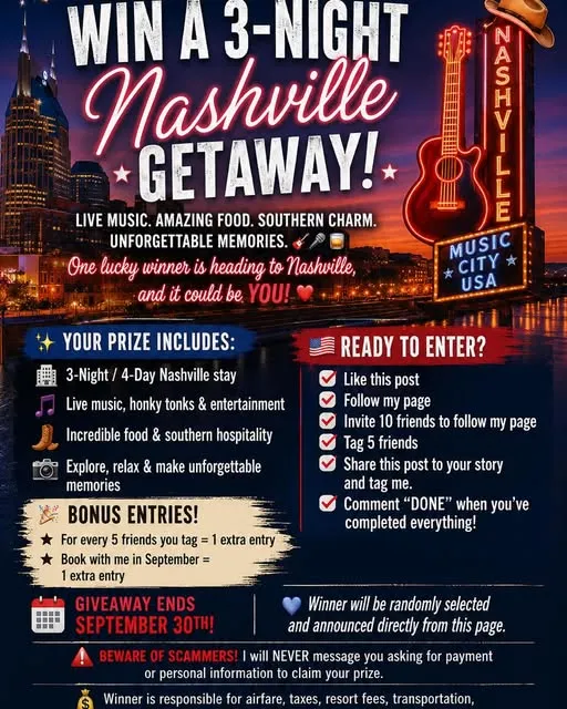 WIN A 3-NIGHT NASHVILLE GETAWAY!