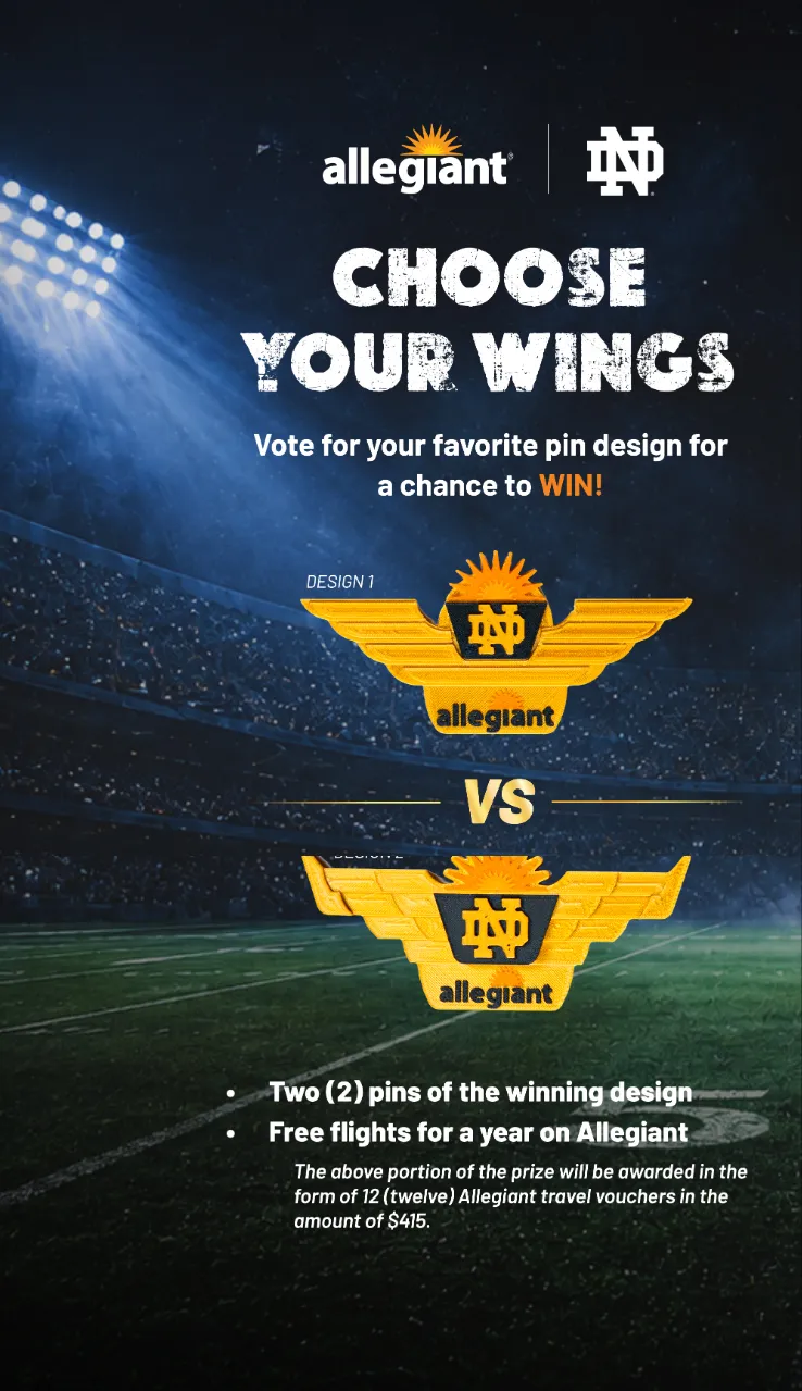 Notre Dame Choose Your Wings Sweepstakes